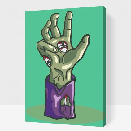 Malowanie po numerach - Ręka zombie