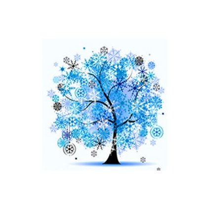 Malowanie diamentowe - Niebieskie drzewko