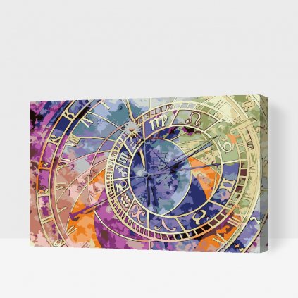 Malowanie po numerach - Kolorowy zegar astronomiczny