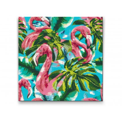 Malowanie diamentowe - Różowe flamingi