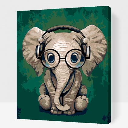 Malowanie po numerach - Słoń w okularach