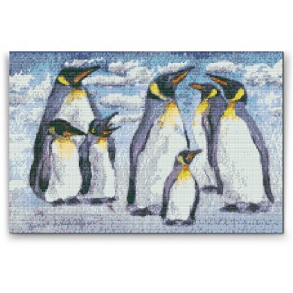 Malowanie diamentowe - Pingwiny