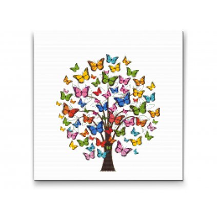 Malowanie diamentowe - Drzewo motyli