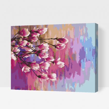 Malowanie po numerach - Tęczowa magnolia