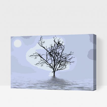 Malowanie po numerach - Drzewo we mgle