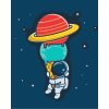 Malowanie po numerach - Astronauta z kornetem planet