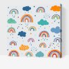 Malowanie po numerach - Tęcza, chmura i krople deszczu