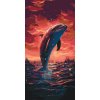 Malowanie po numerach - Delfin o zachodzie słońca