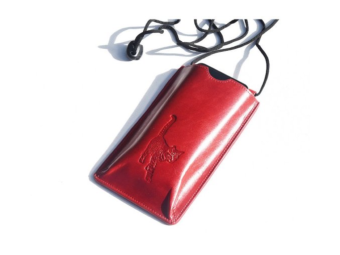 Torebka na telefon etui na ramie "Kot 02" czerwona