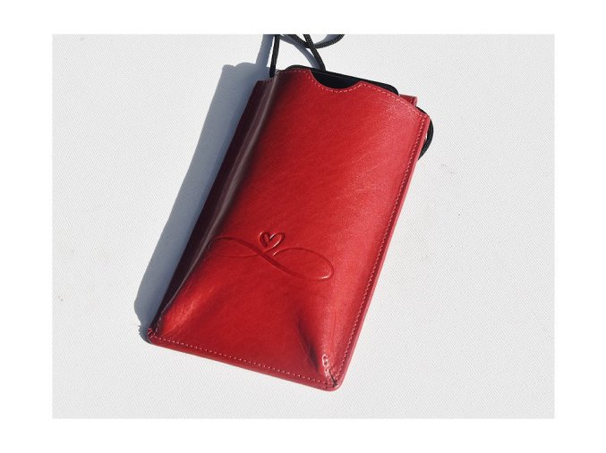 Torebka na telefon etui na ramie "Niekończąca się miłość" czerwona