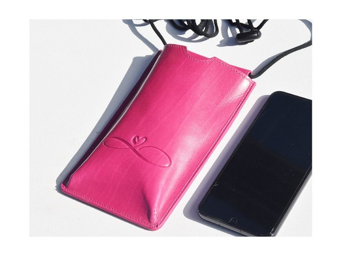 Torebka na telefon etui na ramie "Niekończąca się miłość" fuksja