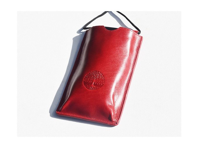 Torebka na telefon etui na ramie "Drzewo życia 01" czerwona