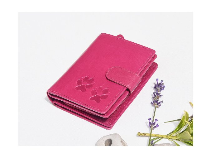 Portfel damski 11 "Ślady psów" fuksja