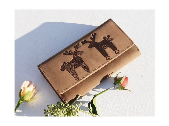 Portfel damski 541 "Jelonki Wojtek i Jurek" brązowy