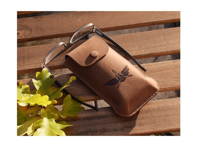 Etui na okulary "Airplane 03" brązowy
