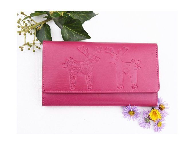 Portfel damski 541 "Jelonki Wojtek i Jurek" fuksja