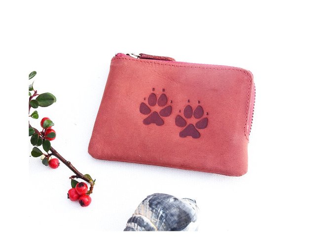Miniportfel 8888 "Ślady psów" czerwony