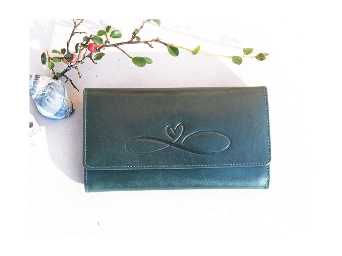 Portfel damski 541 "Niekończąca się miłość" ciemnizielony