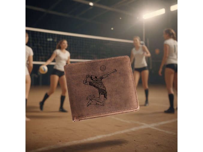 Leather wallet with volleyball player Kožené zboží Zamlinsky Post 1