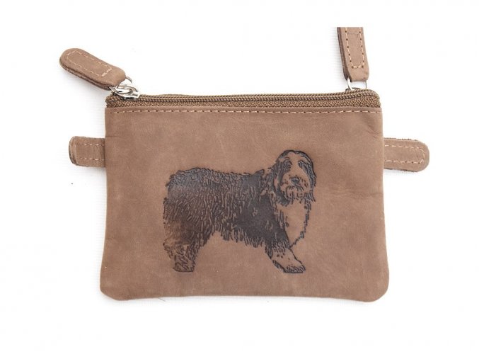 Brelok etui skórzane na klucze 60 "bearded collie"