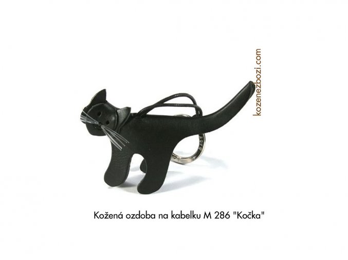 Skórzany ornament "kotek czarny"