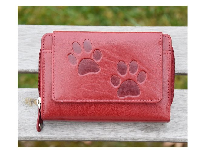 Portfel damski 8170 czerwony "kocie łapki"