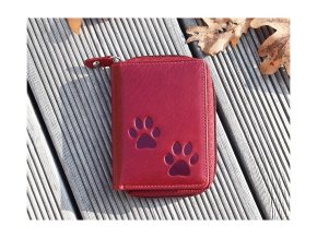Mały portfel damski 8123 "kocie łapki" czerwony