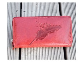 Portfel damski 8180 "piórko szczęścia" czerwony