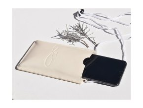 Torebka na telefon etui na ramie "Niekończąca się miłość" biała