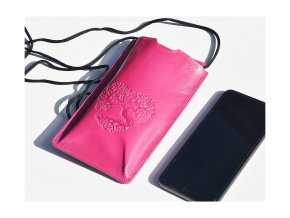 Torebka na telefon etui na ramie "Drzewo życia 02" fuksja