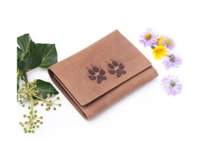 Portfel damski 8175 "ślady psów" brązowy