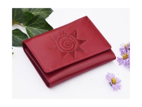 Portfel damski 8175 "Slońce ze spiralą" czerwony