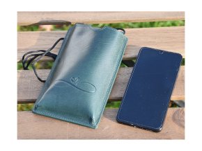 Torebka na telefon etui na ramie "Niekończąca się miłość" ciemnozielona