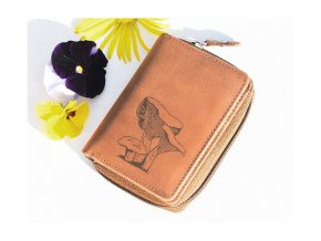 Mały portfel damski 8123 "Grzybiarz" pomarańczowy