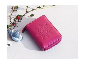 Mały portfel damski 8123 "Slońce ze spiralą" fuksja