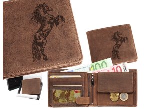 Portfel męski z motywem konia - 8140-K7