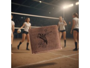 Leather wallet with volleyball player Kožené zboží Zamlinsky Post 1