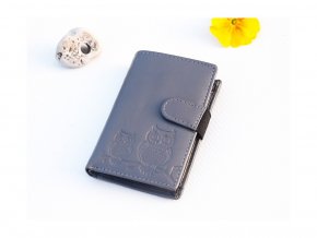 Mały portfel damski 8121 "sowy" szary