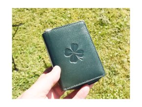 Mały portfel damski 8123 "czterolistna koniczynka" ciemnozielony