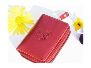 Mały portfel damski 8123 "drzewo życia 02" czerwony