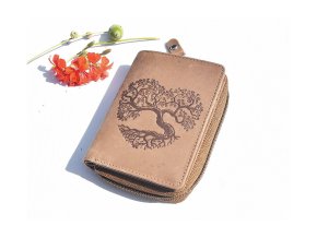 Mały portfel damski 8123 "drzewo życia 02" brązowy
