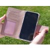 Skórzane etui na telefon telefon - Xiaomi Redmi Note 13 Pro (Kolor Pudrowe, Motiv Bulldog francuski)