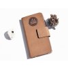 Skórzane etui na telefon telefon - Xiaomi Redmi Note 13 5G (Kolor Pudrowe, Motiv Bulldog francuski)