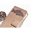 Skórzane etui na telefon telefon - Iphone 16 Pro Max (Kolor Pudrowe, Motiv Bulldog francuski)