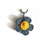 Skórzany ornament "kwiat niebieski"