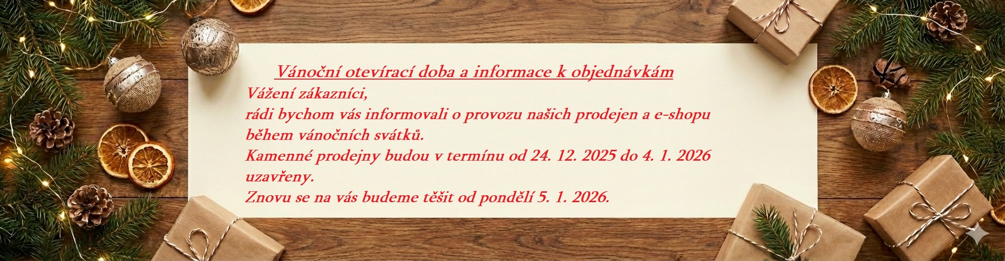 Vánoční otevírací doba