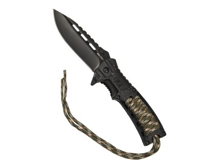 Nůž MIL-TEC s Křesadlem a Paracordem Camo