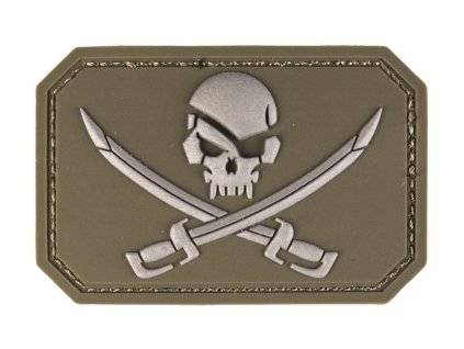 Nášivka na suchý zip SKULL Swords oliv