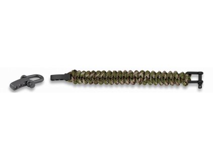Náramek Paracord s kovovou sponou woodland