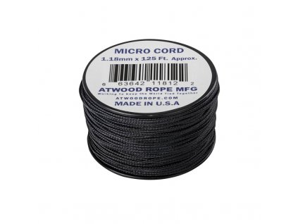 Padáková šňůra micro cord 37,5 m černá